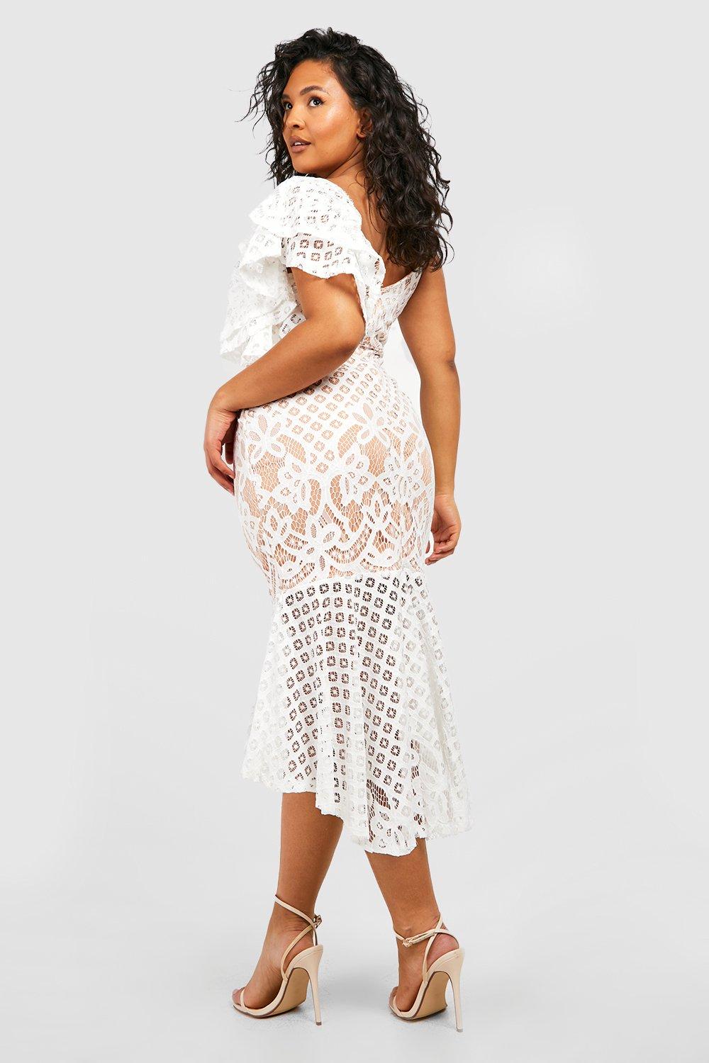 Boohoo white clearance plus size dress