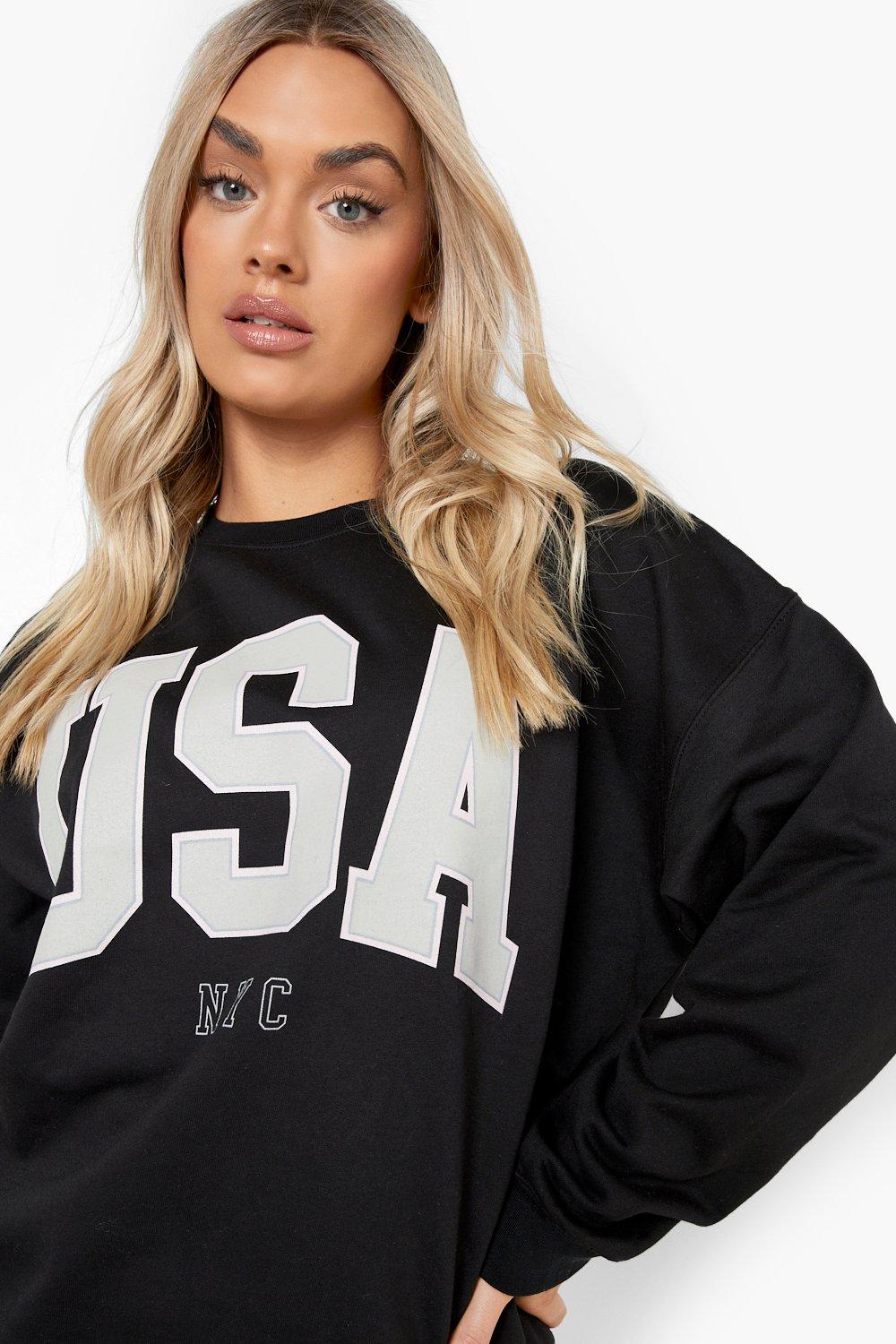 Plus Usa Oversized Sweatshirt