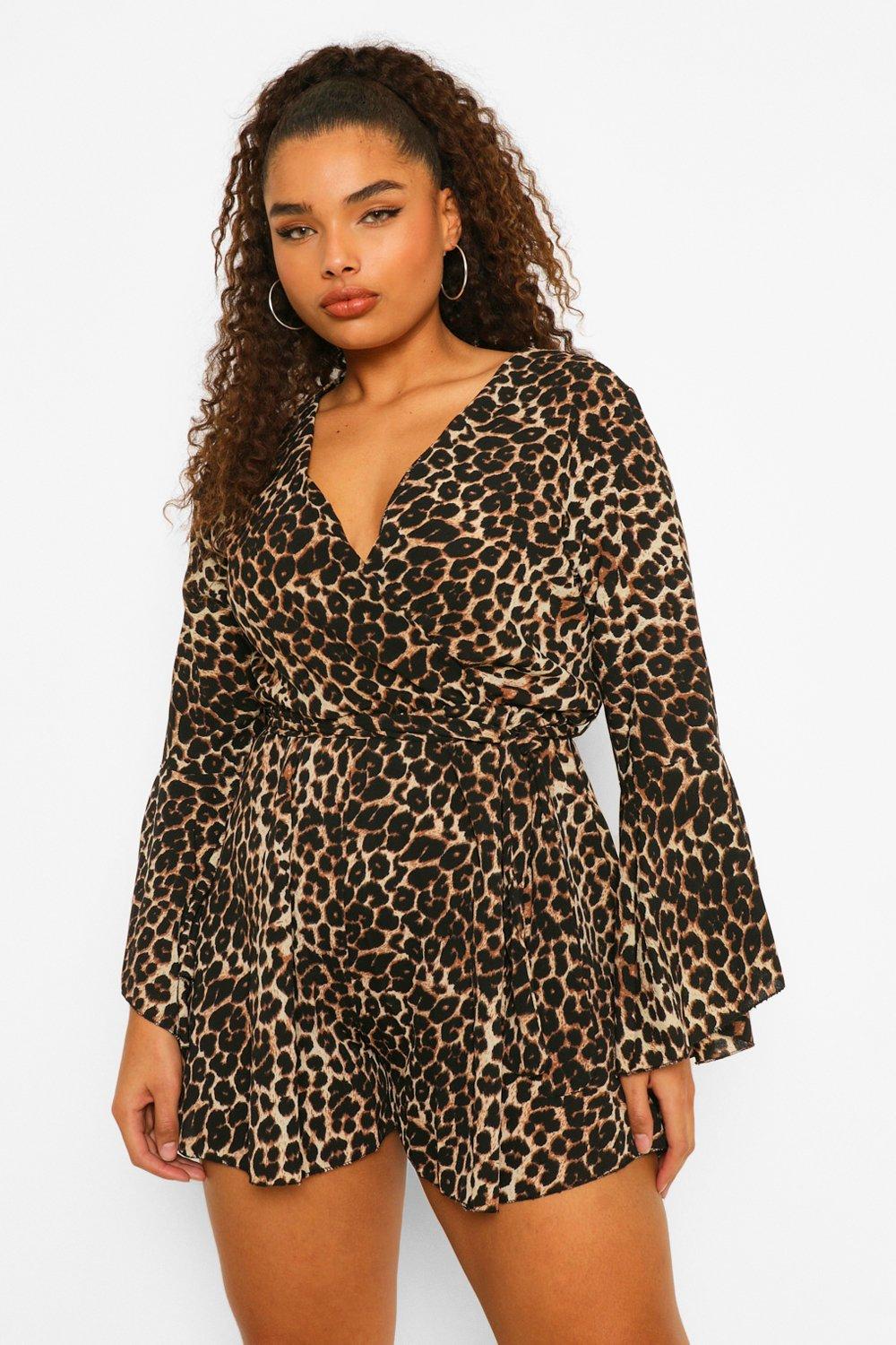 Leopard print jumpsuit store boohoo