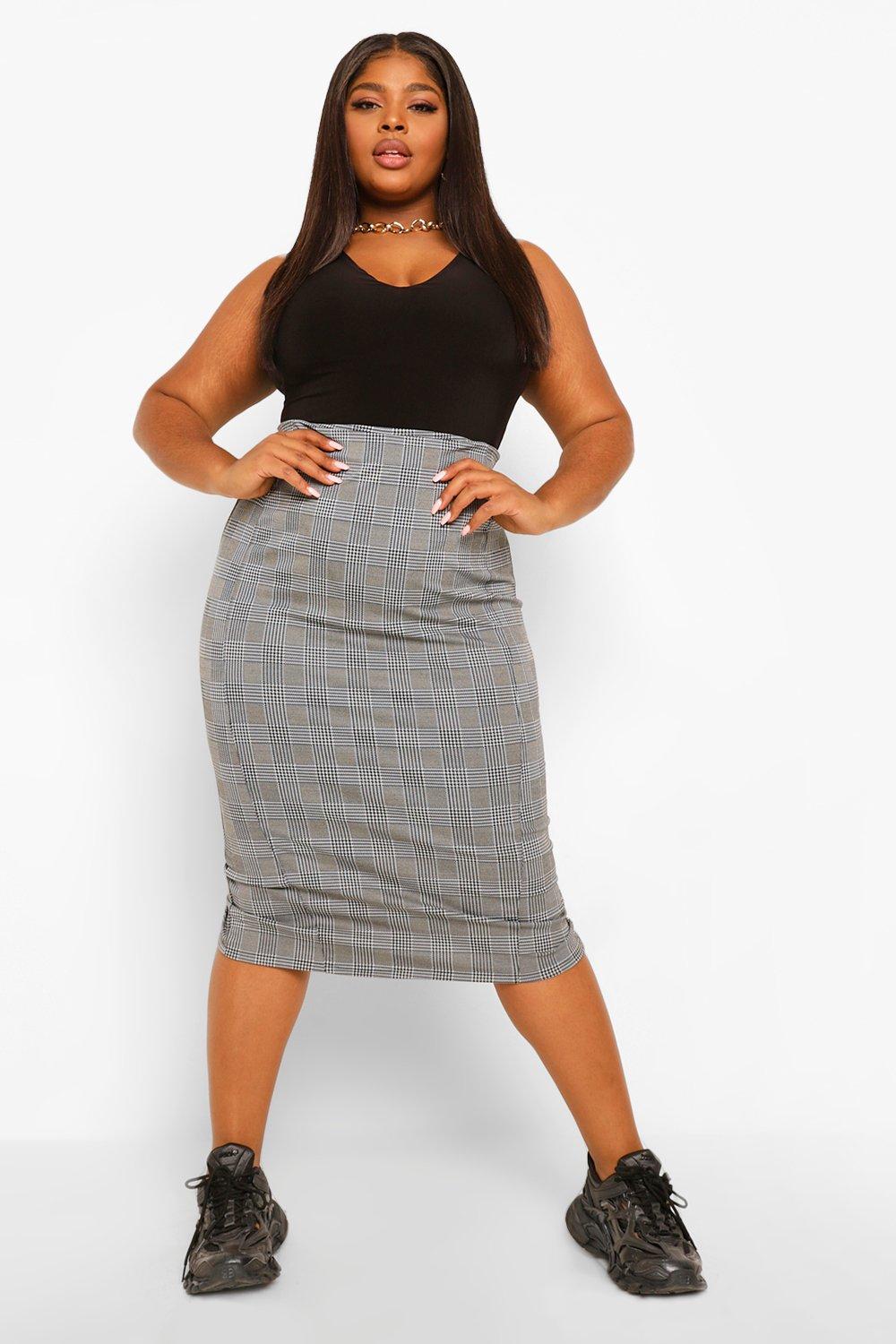black pencil skirt outfits plus size