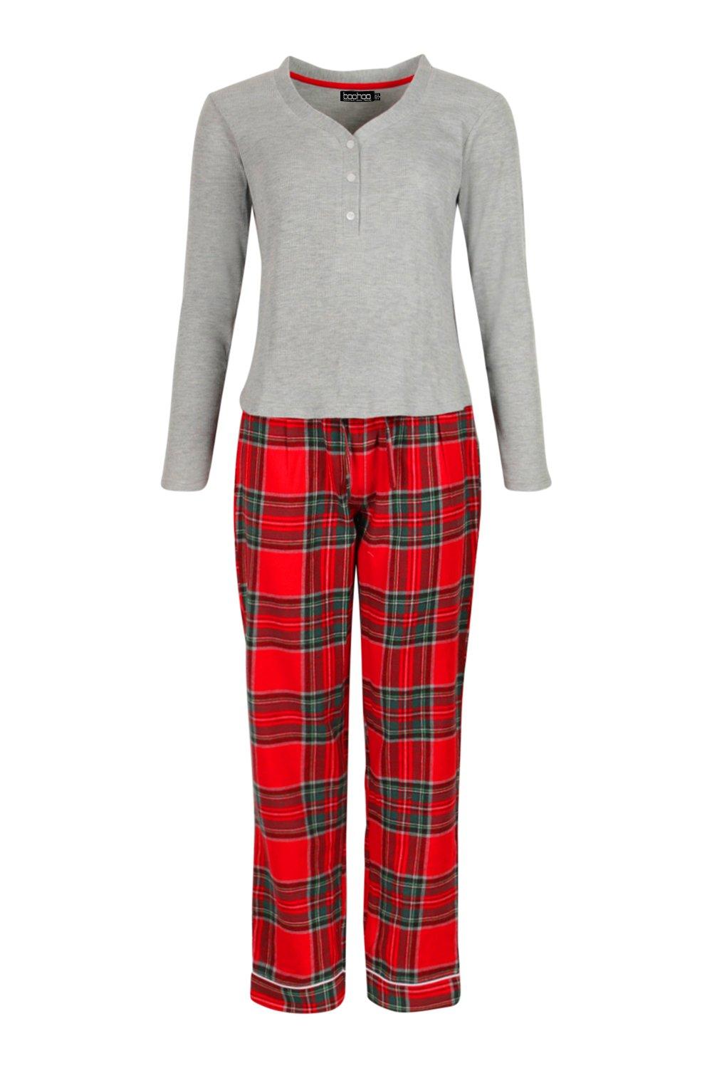 Petite Christmas 'Ho Ho Ho' Flannel Pj Pants Set