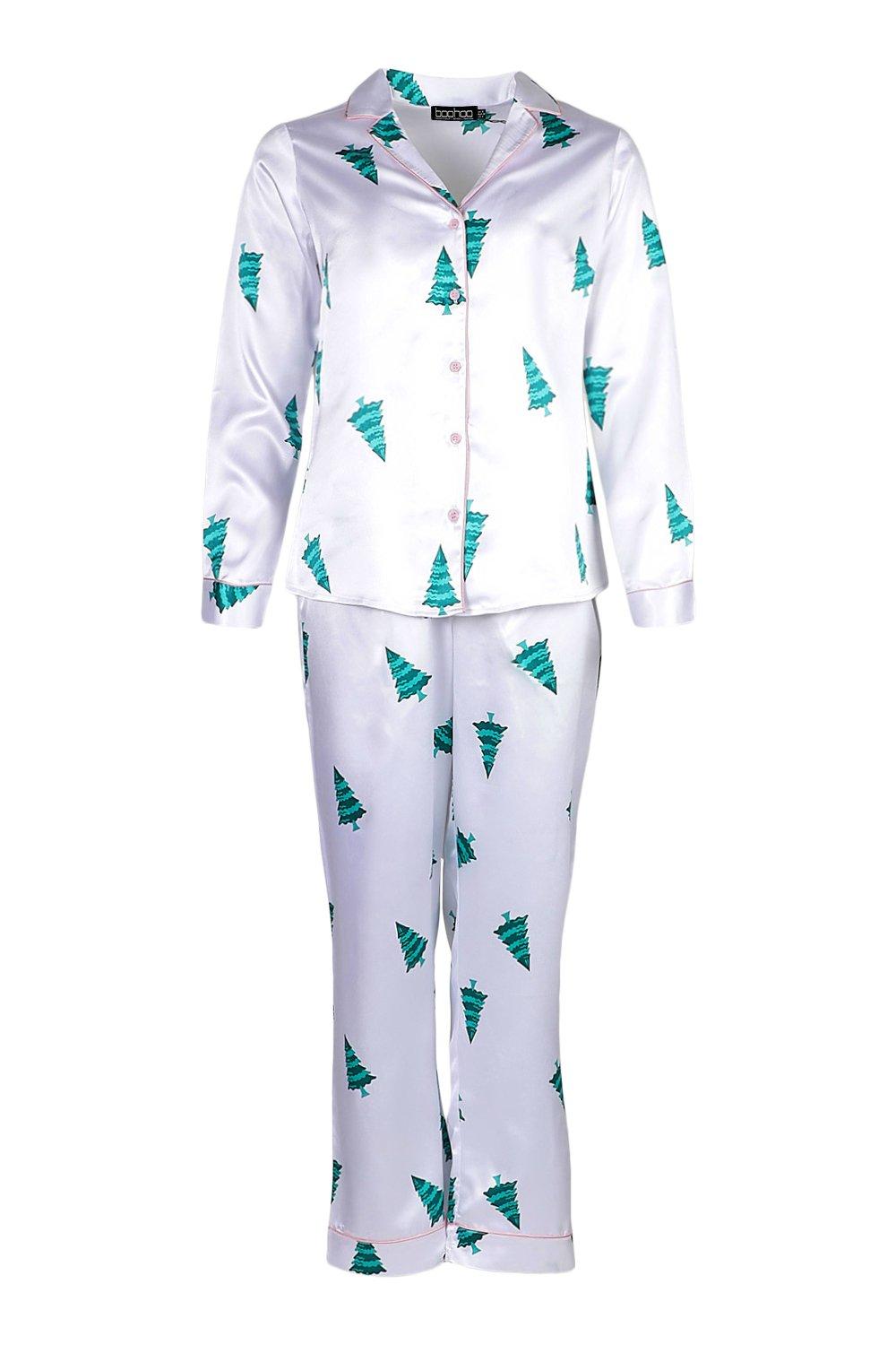 Satin 3 Pc Shirt Pants and Scrunchie Pajama Set