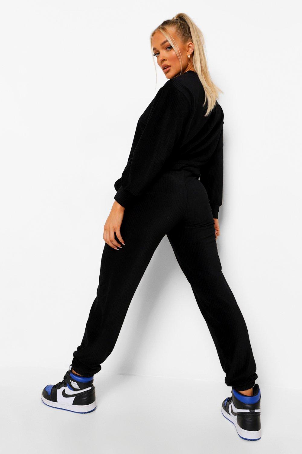 Petite Rib Velour Joggers