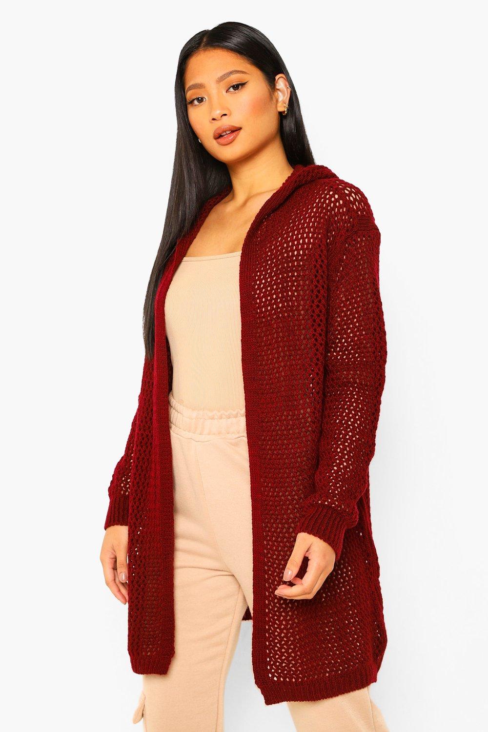 petite red cardigan