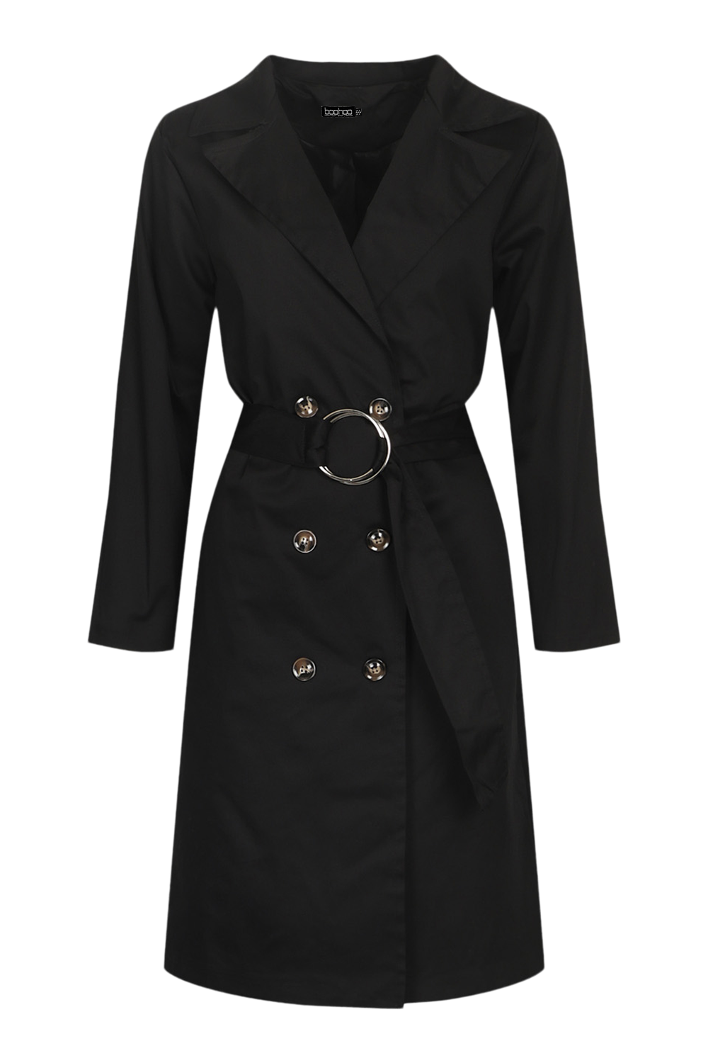 boohoo Women's Petite Belted Trench Coat