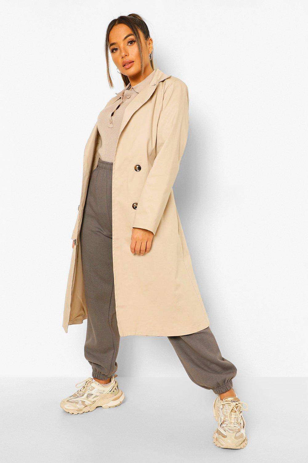 boohoo beige coat