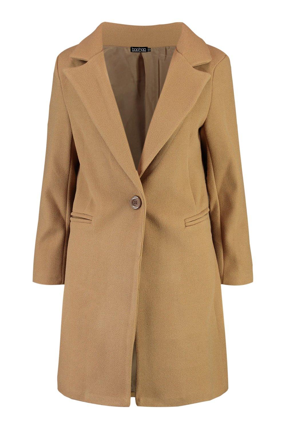 Petite camel hot sale longline coat