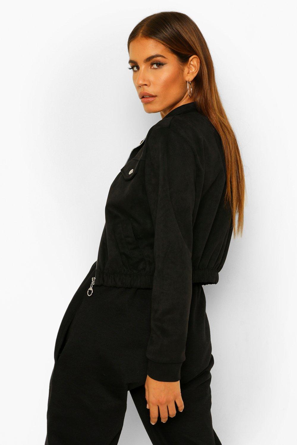 Petite black outlet suede jacket