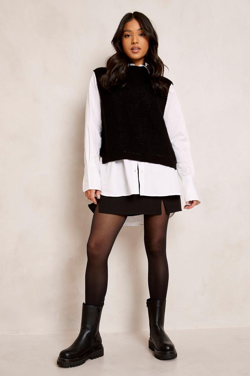 knitted vest boohoo