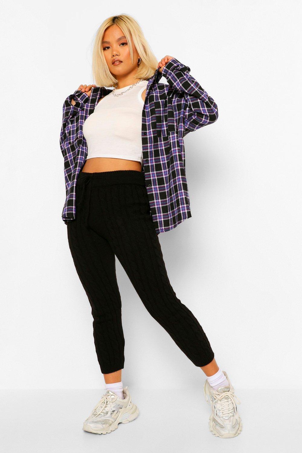 Plus size shop plaid joggers