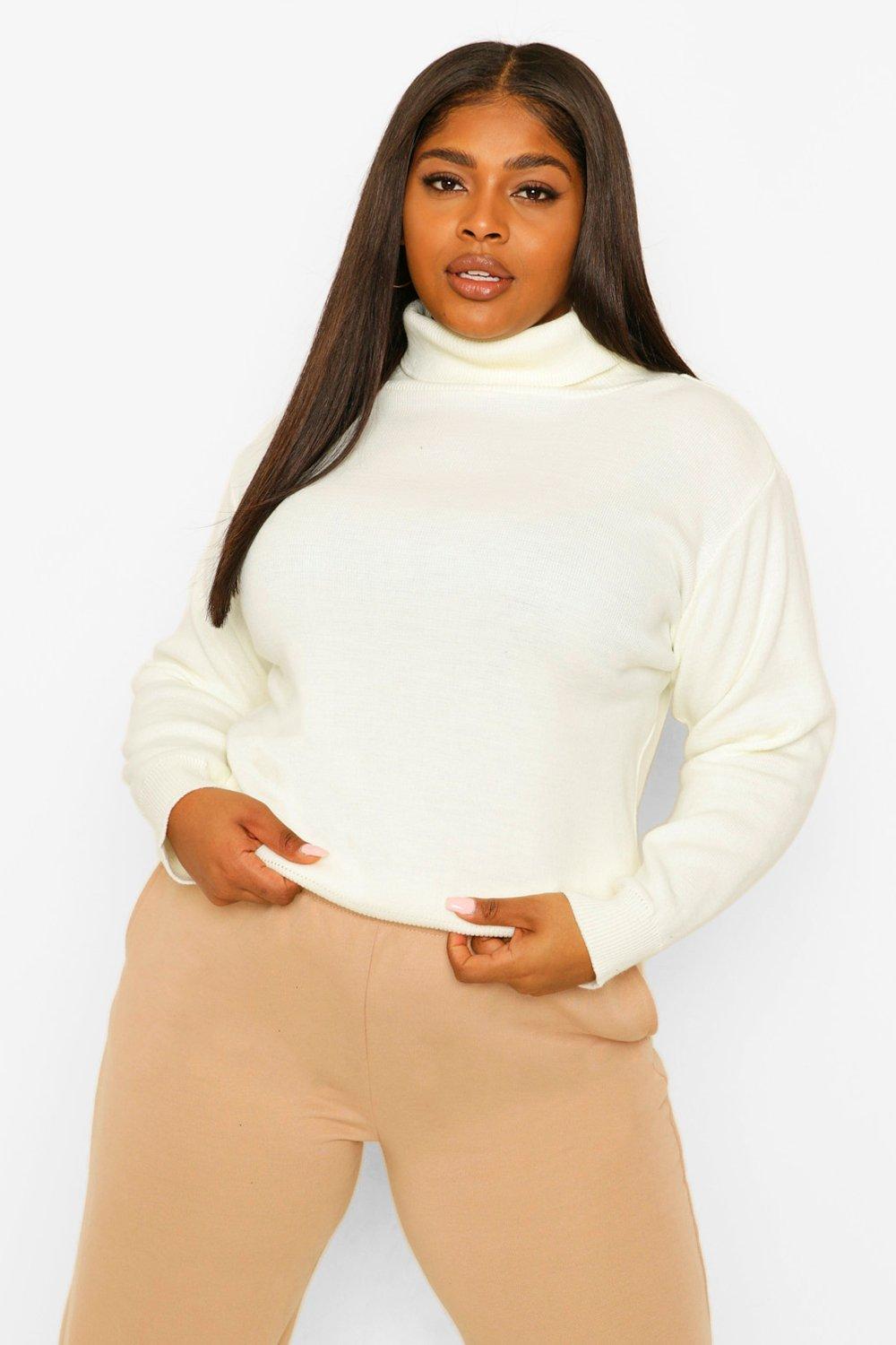 Plus size cream on sale turtleneck