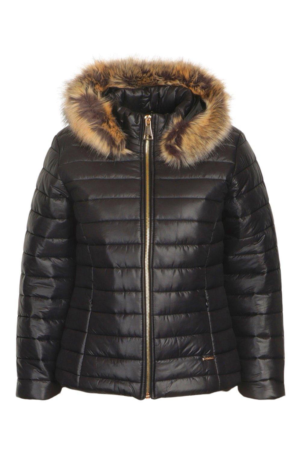 Boohoo quilted faux hot sale fur jacket