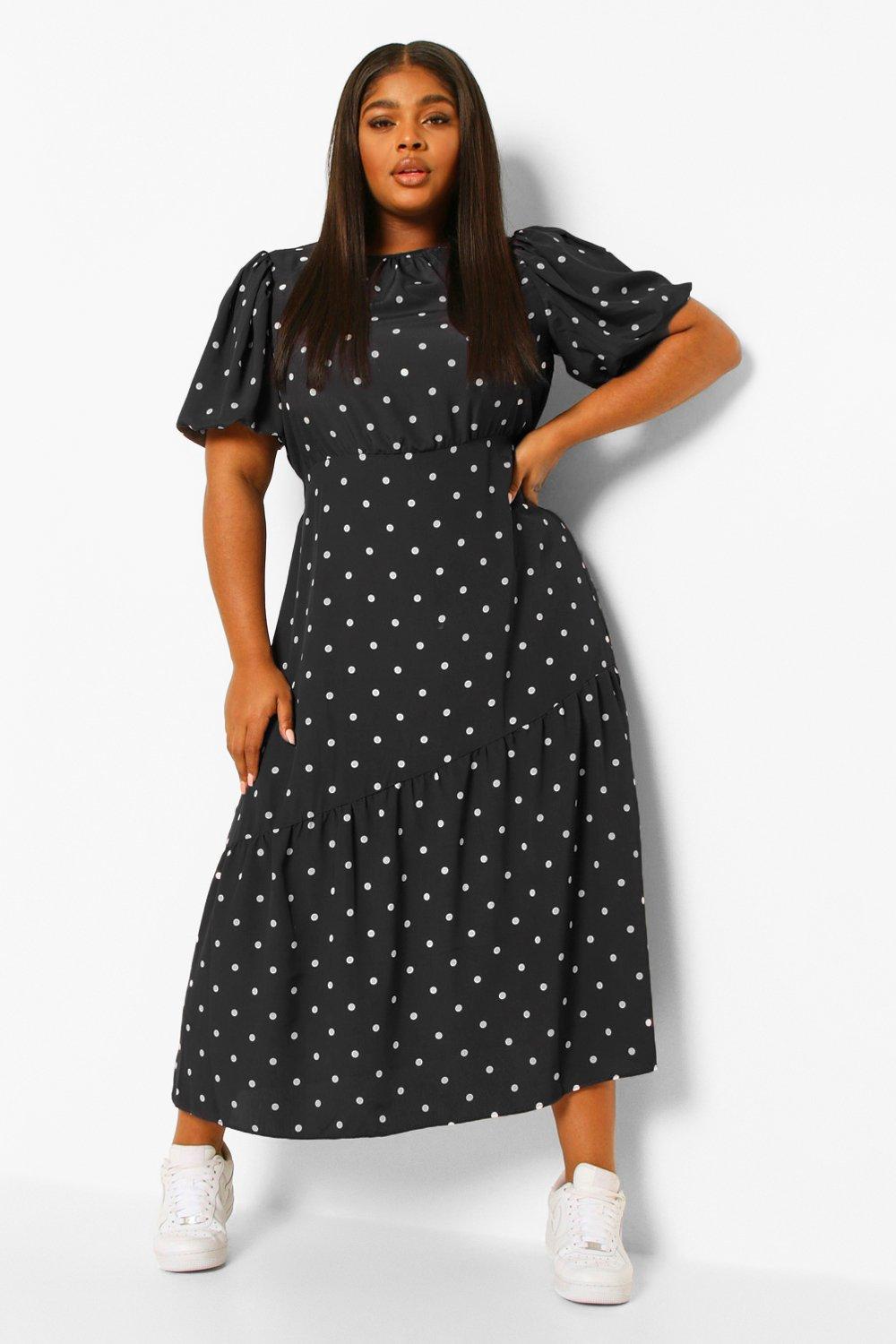 Robe mi longue a pois top