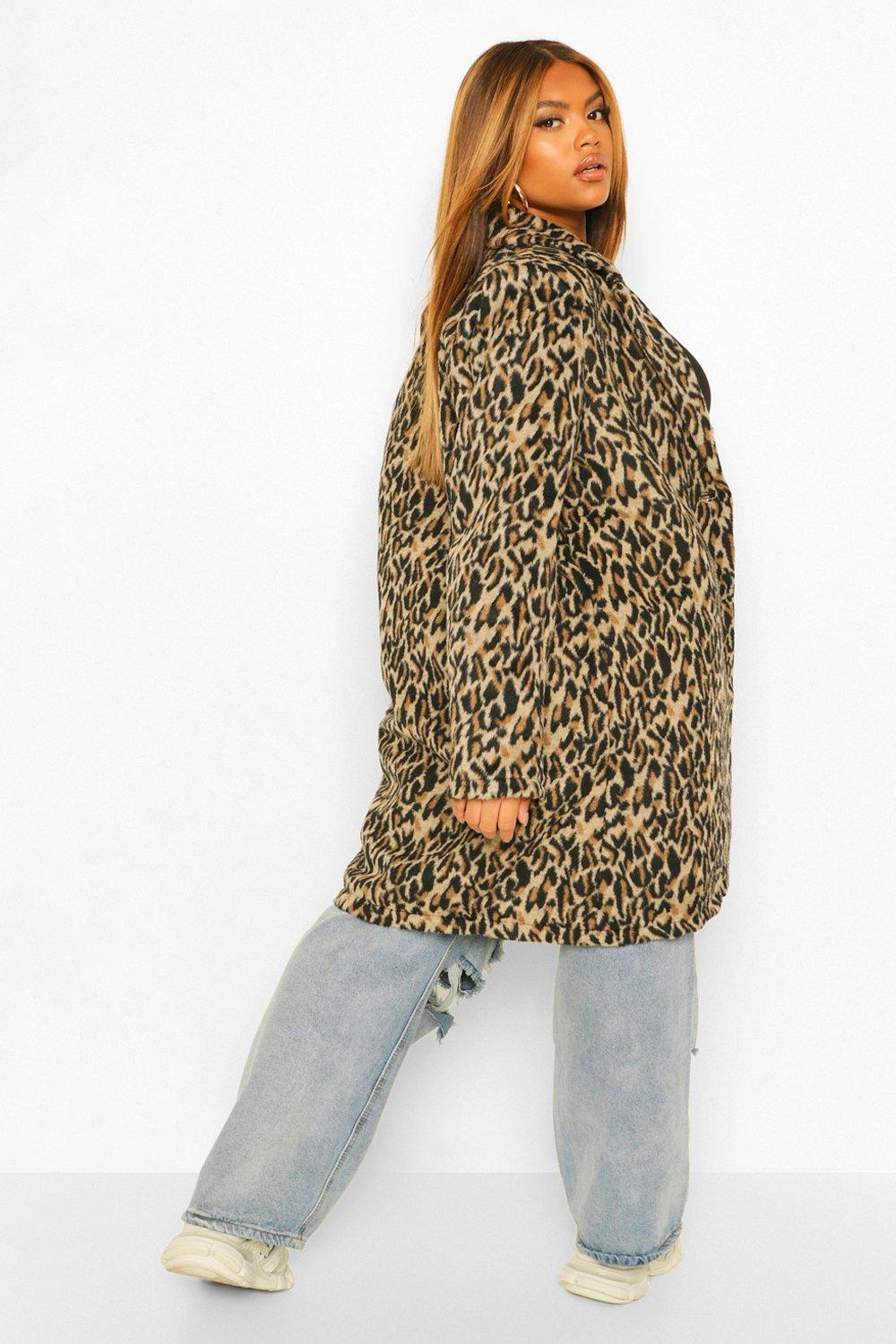 wool leopard print coat