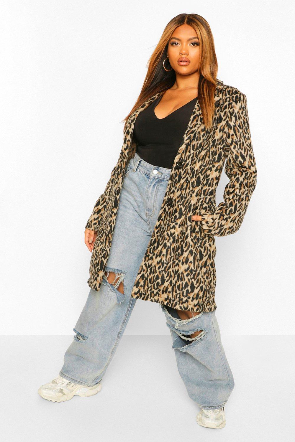 Leopard print coat boohoo best sale