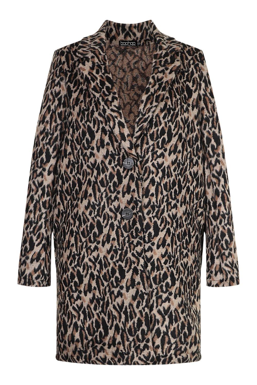 wool leopard print coat