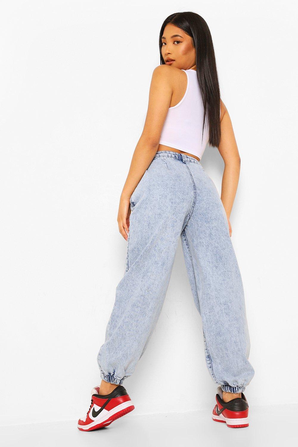 Women's Petite Acid Wash Joggers