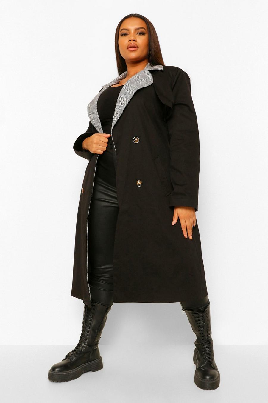 Plus Contrast Check Trench Coat image number 1