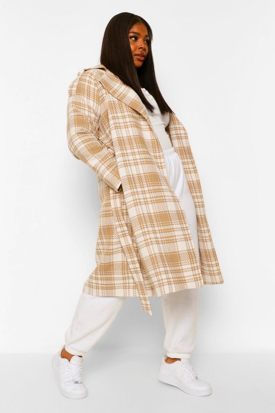 Stone Plus Military Button Check Trench Coat image number 1