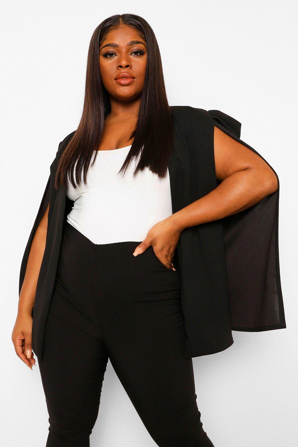 Black cape jacket shop plus size