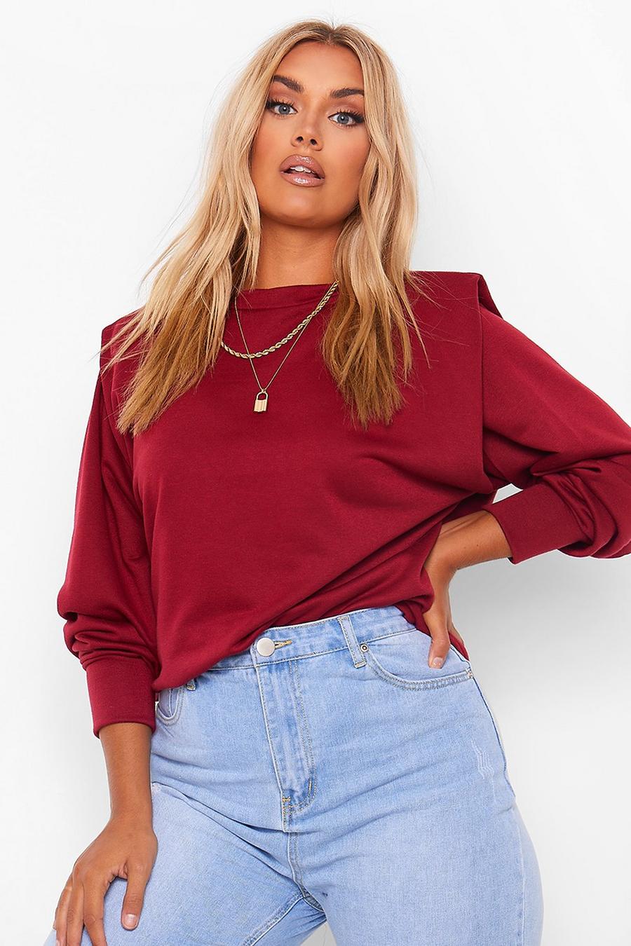 Berry Plus - Sweatshirtklänning med axelvaddar image number 1