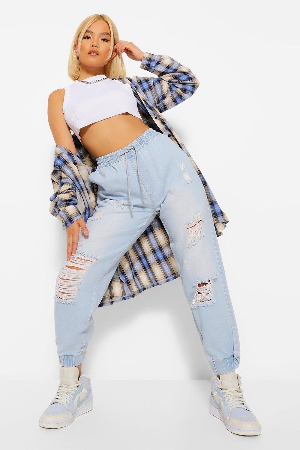 womens denim joggers canada