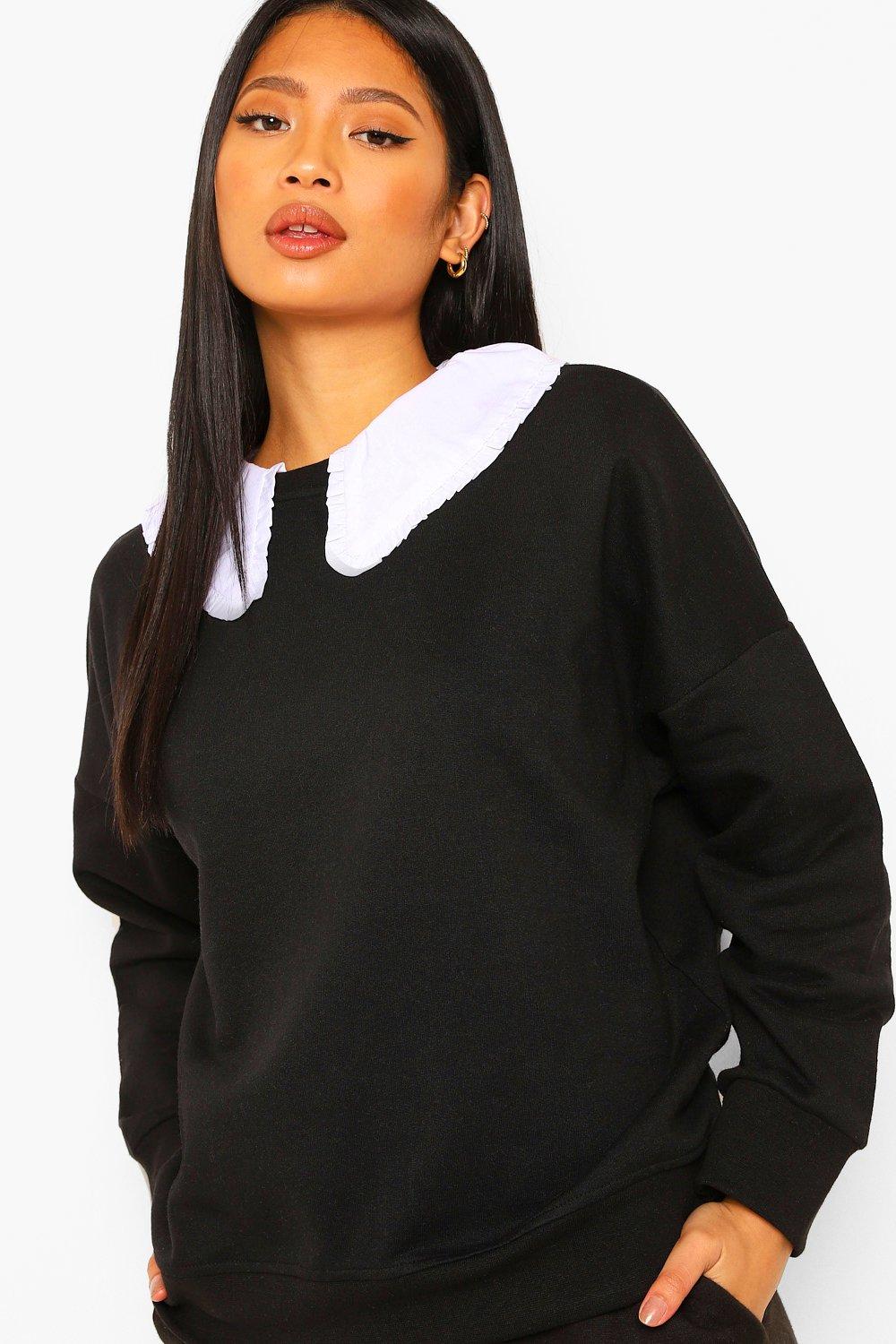 Black jumper clearance with white collar