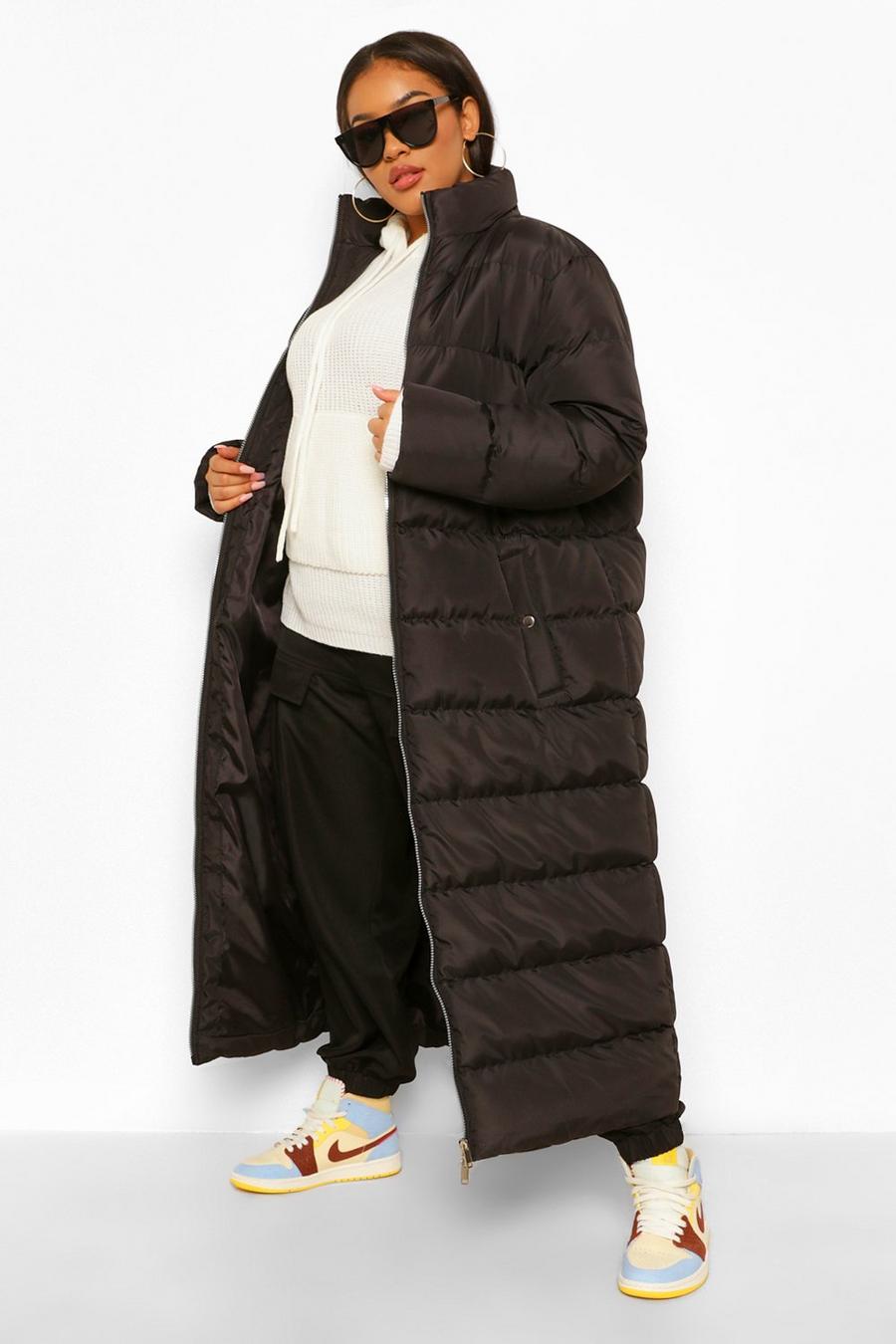 Black Plus Maxi Puffer Coat