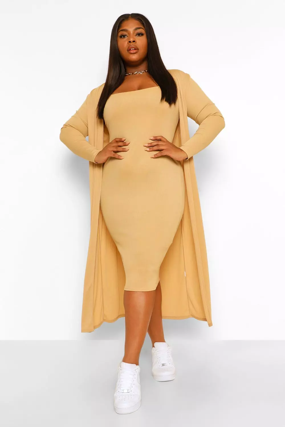 Plus size best sale ribbed midi dress