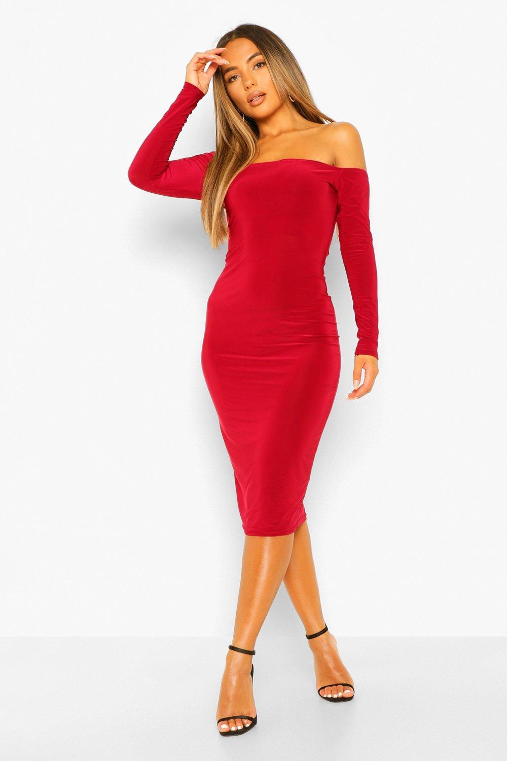 Petite One Shoulder Bodycon Midi Dress boohoo UK