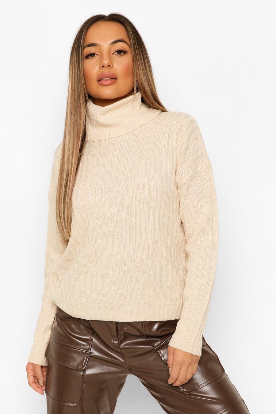 Stone Petite Roll Neck Knitted Jumper image number 1