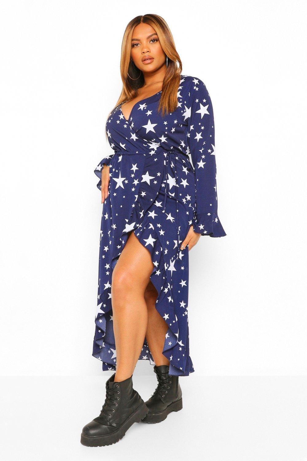 Boohoo star wrap dress hotsell