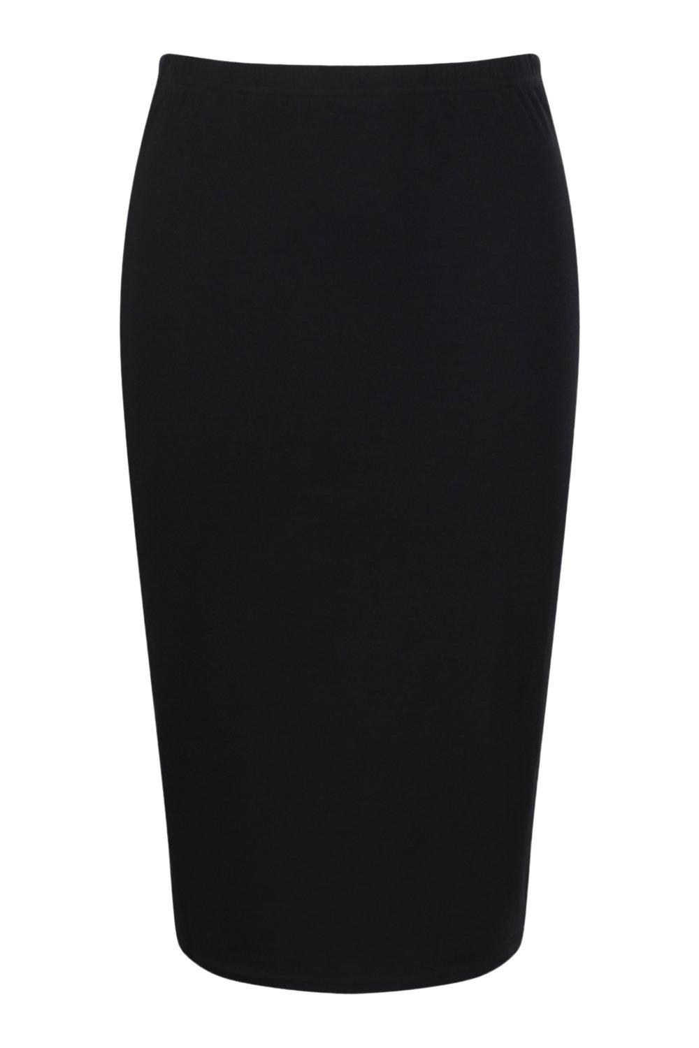 black tube skirt midi