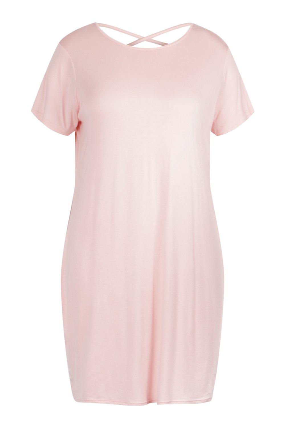 blush pink t shirt dress