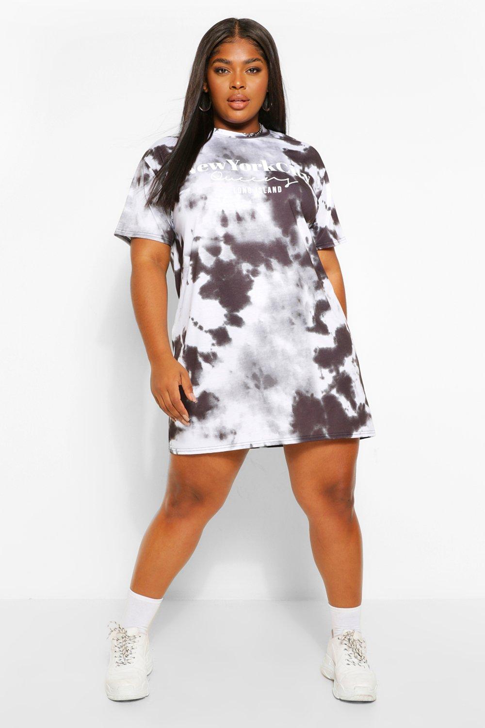 Plus size distressed t shirt dress sale