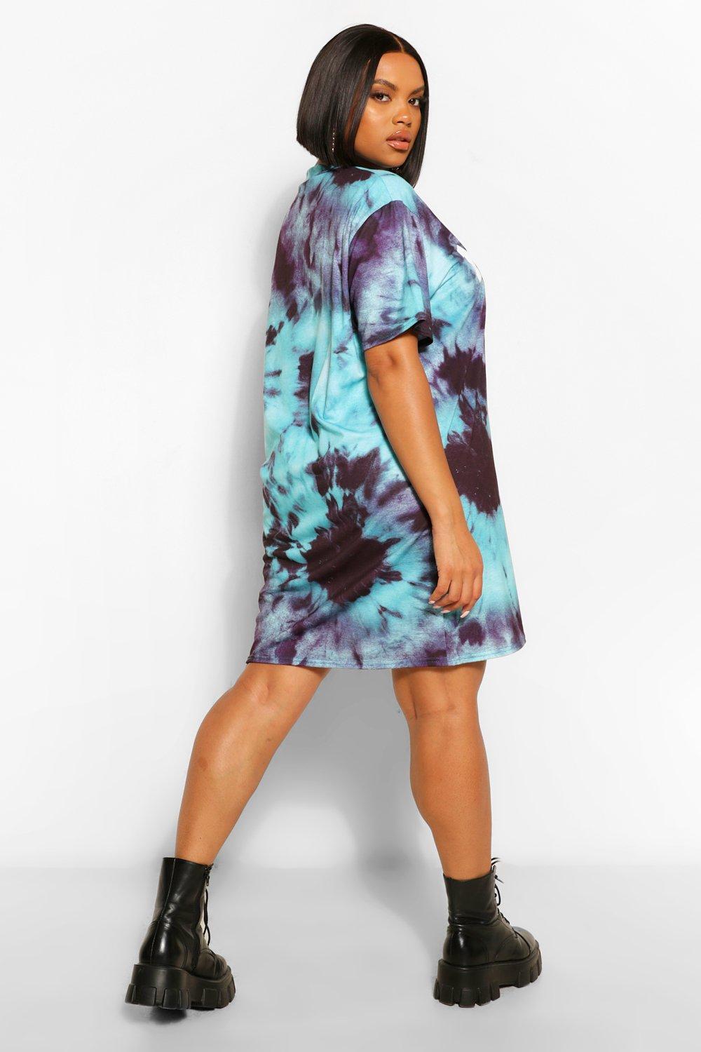 plus size tie dye tshirt dress