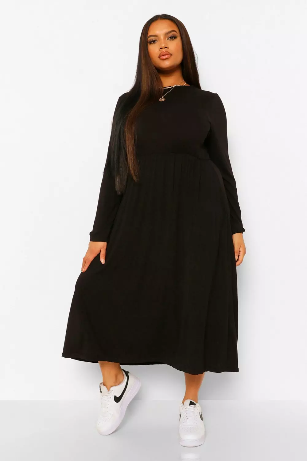 Long sleeve shop midi smock dress