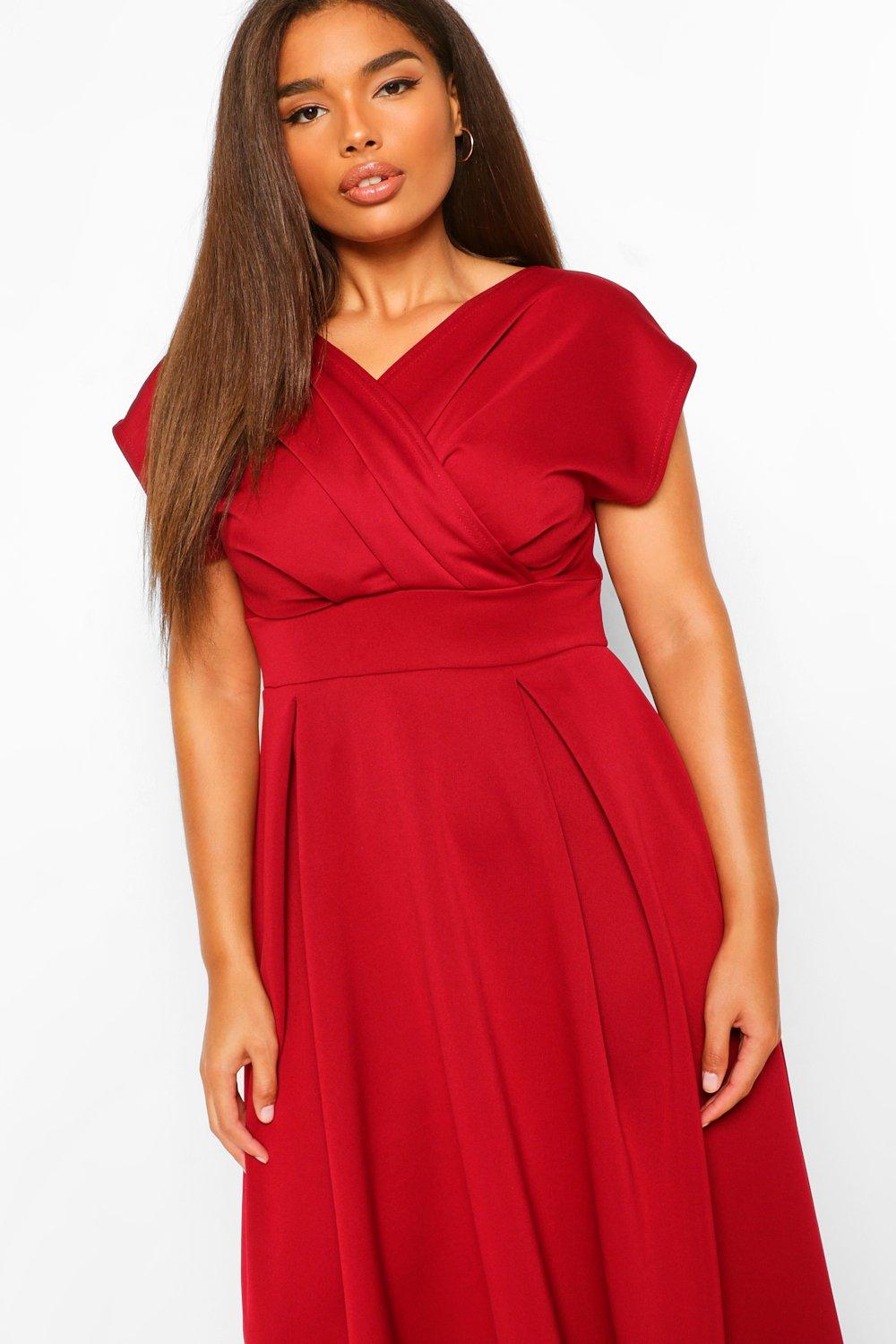 Plus Off The Shoulder Wrap Midi Dress