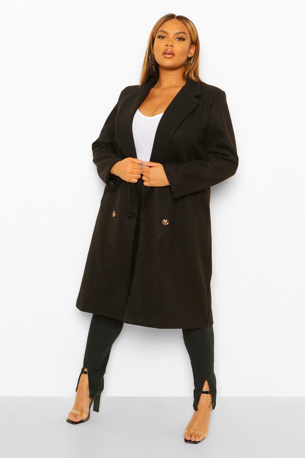 Plus size 2025 boyfriend coat