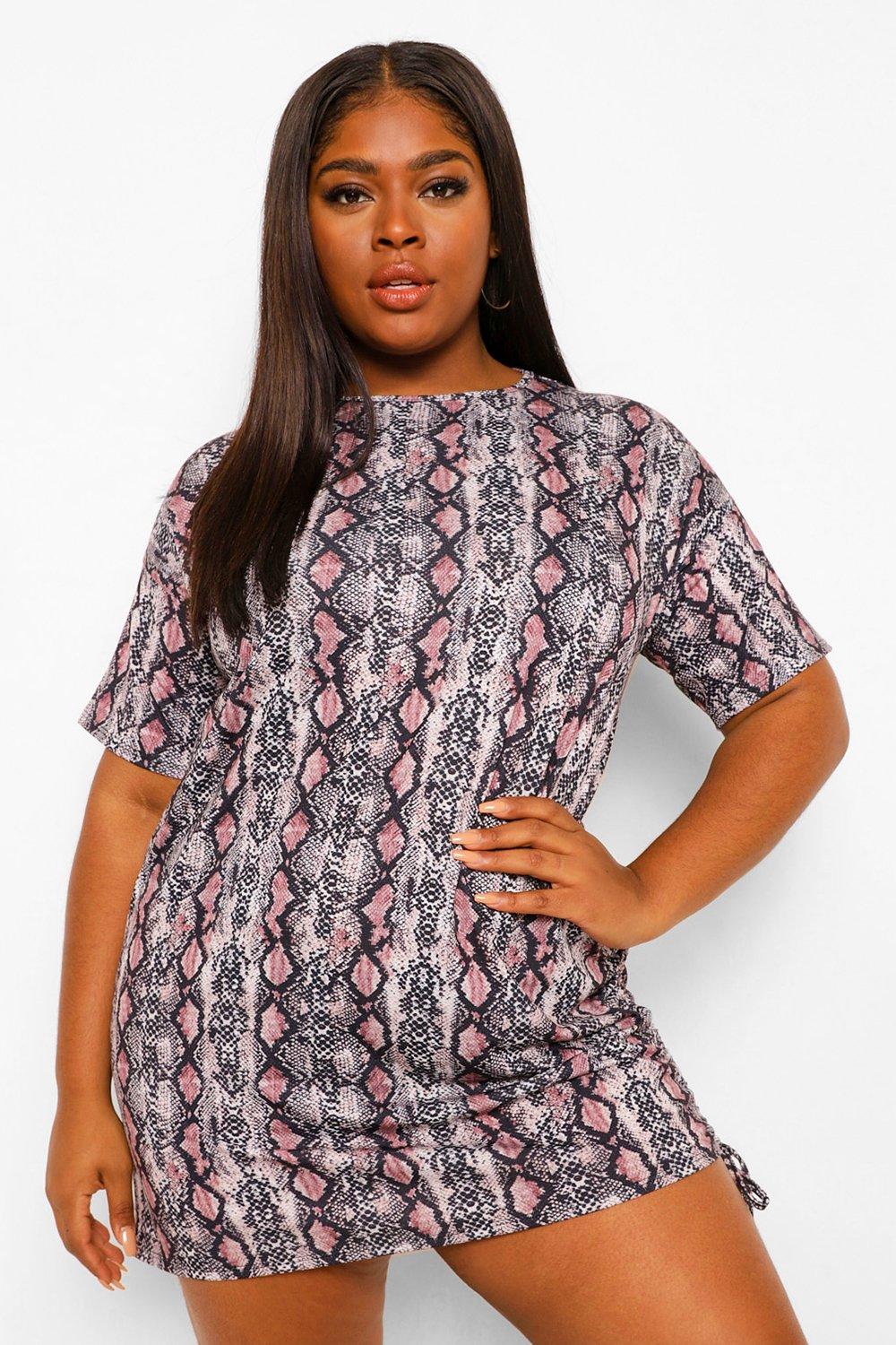 snakeskin tshirt dress