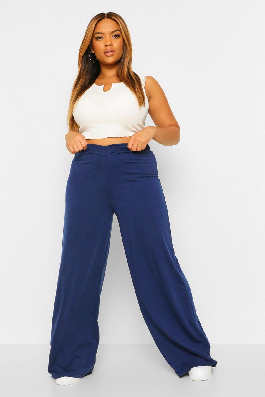 Plus Cross Front Waistband Wide Leg Jogger image number 1