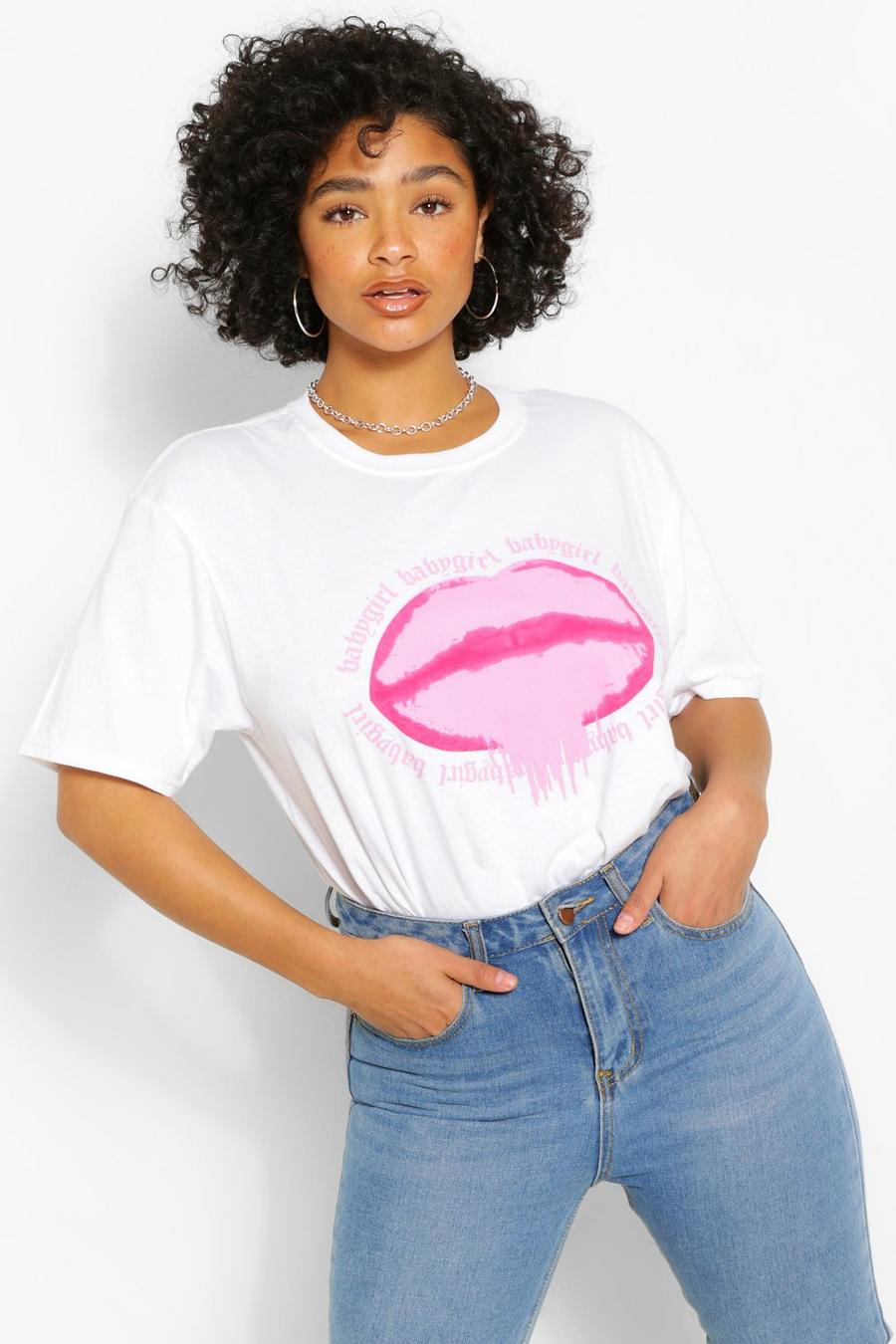 White Plus Baby Girl Lips T-shirt image number 1