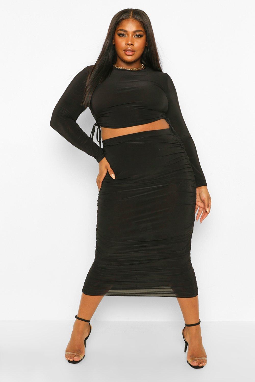 ruched midi skirt co ord
