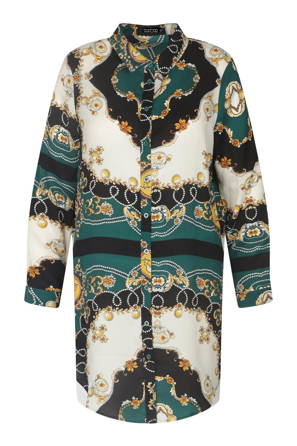 Robe chemise imprimé chaine sales