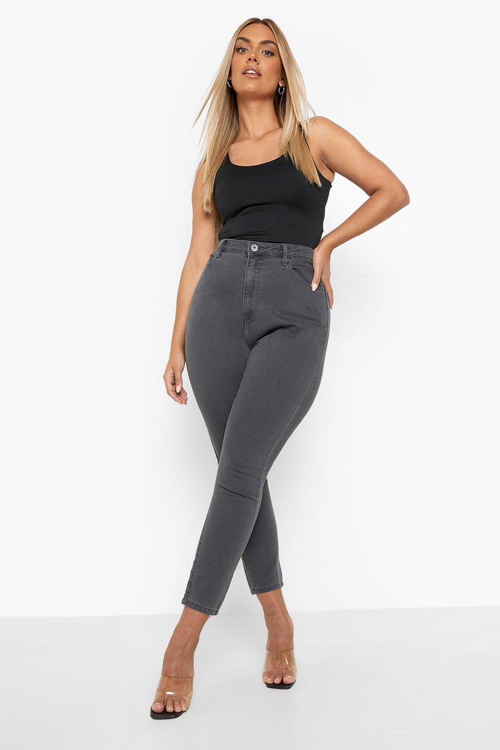 Plus size store gray skinny jeans