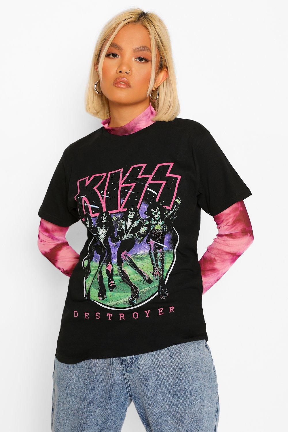 Kiss band cheap t shirt ladies