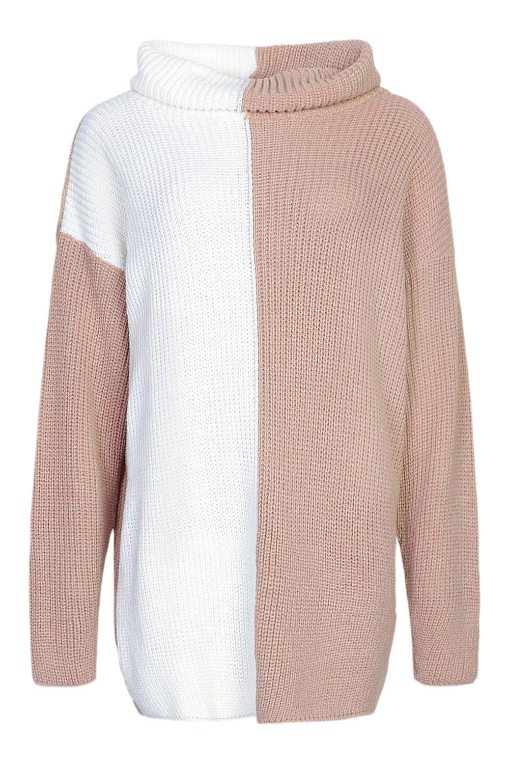 men's contrast spliced knit sweater