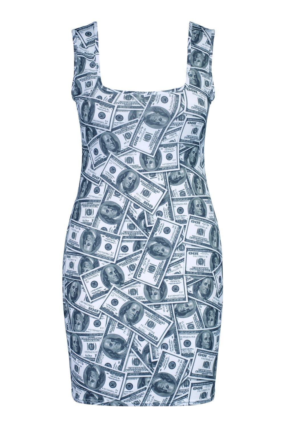 money print bodycon dress