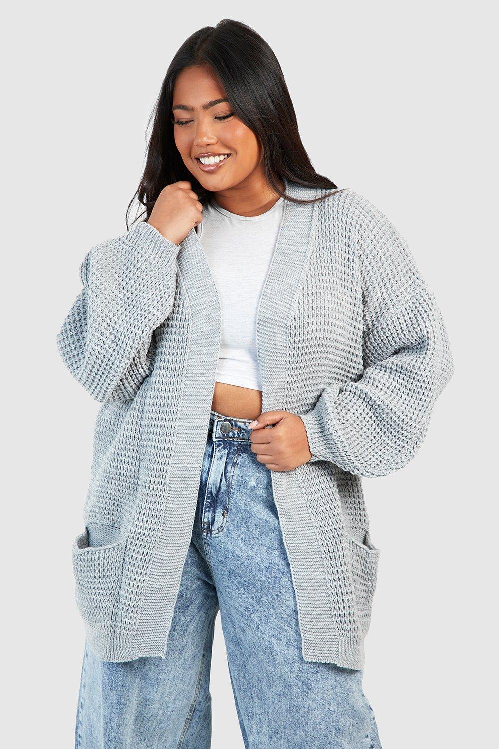 Women s Plus Edge to Edge Pocket Cardigan Boohoo UK