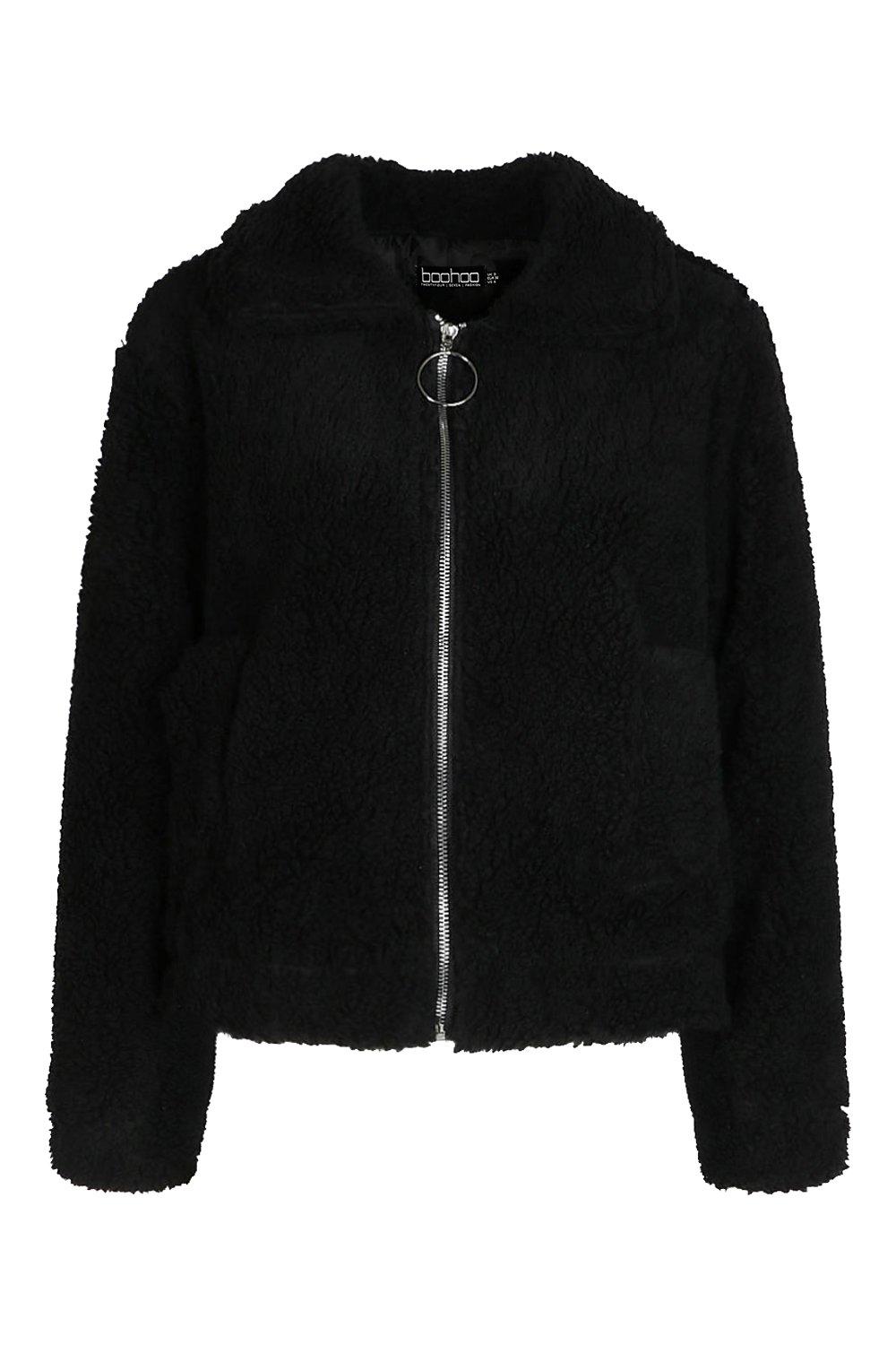 Petite Teddy O-Ring Bomber Jacket